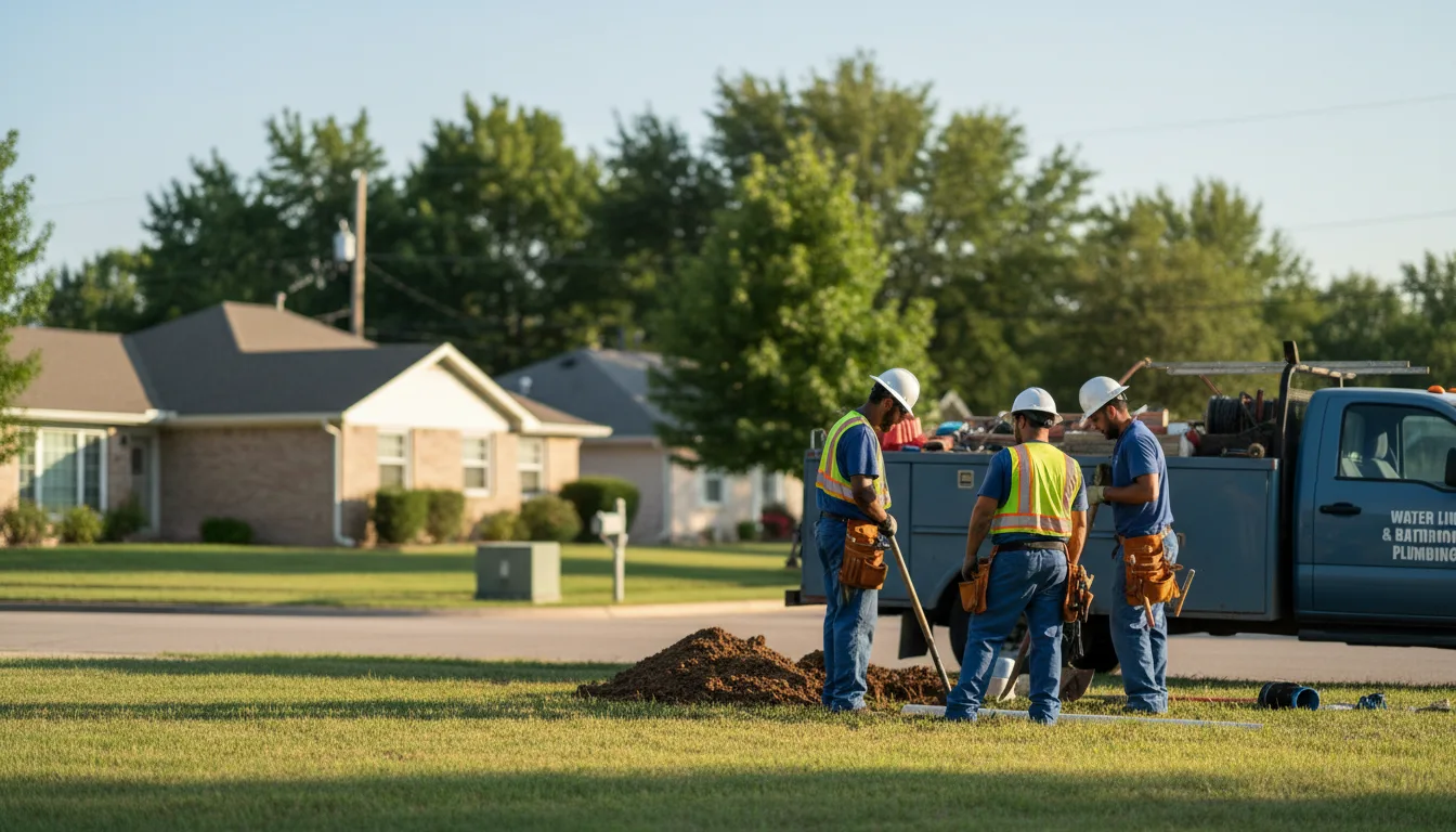 Residential water line and bathroom plumbing service in Cromwell, IN